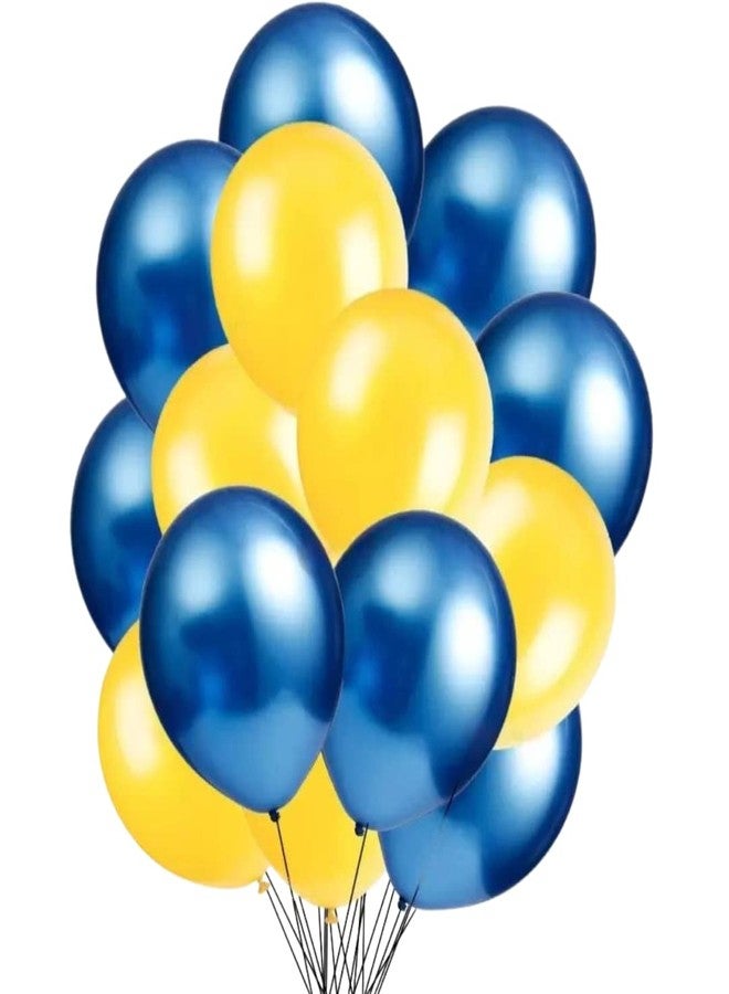 Flyloons Blue Yellow Balloons for Birthday decoration party celebration Haldi Pack of 30